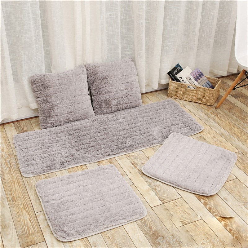 汽车坐垫毛绒座垫套通用r防滑五座三件套单片长条后座带卡扣可水