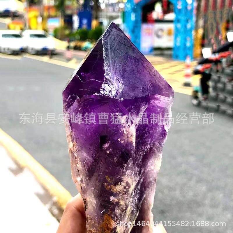 天无品牌/紫水晶杖乌拉圭水权晶魔法棒大骨石干能量石水晶原居家