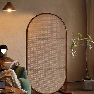 中厅古藤编屏风隔断法SAY式 客入户卧对门遮挡宋美学动折叠玄关移