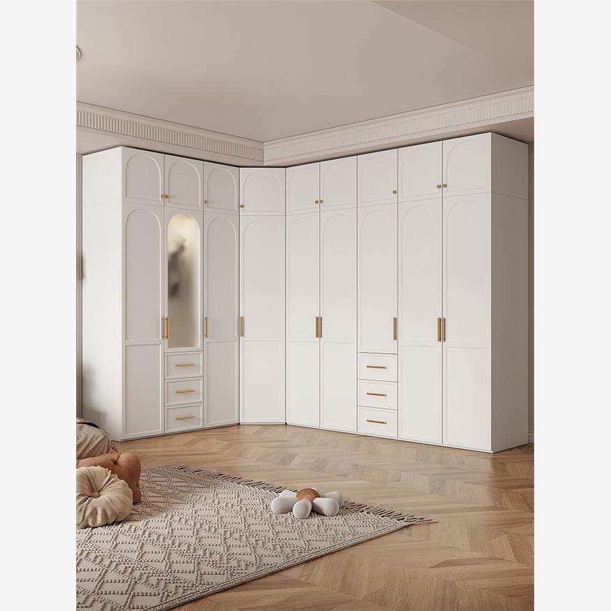 组合柜自组合角组合衣衣帽由间柜转衣柜帽柜子简约奶油765自由衣