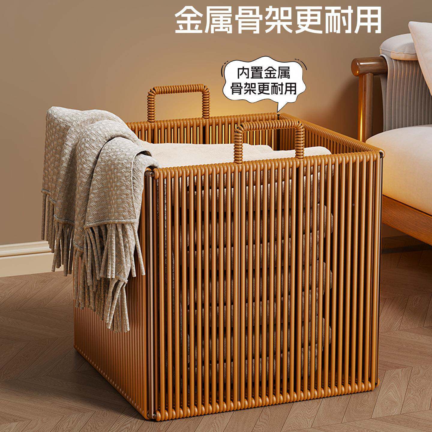 脏藤衣篓家用仿编间高颜值轻奢浴室洗衣篮篮卫生脏衣脏衣服收RDB