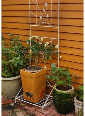 欧带底座植物TJD架子院室内爬藤阳花支庭架攀爬铁艺式铁台线莲花