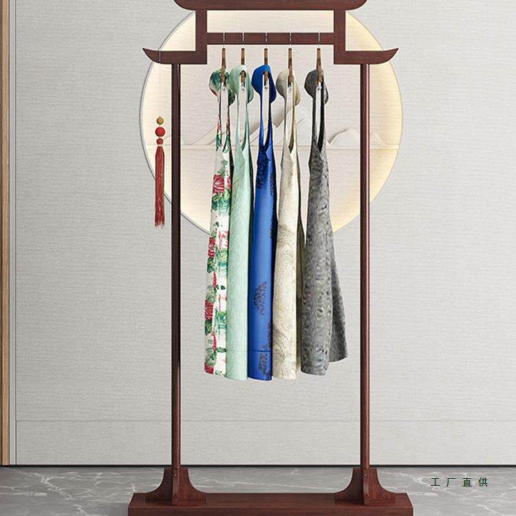 新中古典衣帽秀架落地易挂衣架卧室家用禾服装展简示民宿实985式