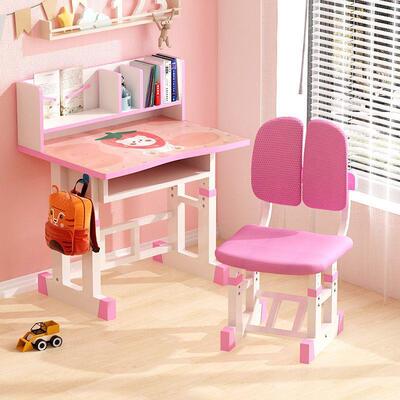 儿书童桌学习桌小孩无品牌/子写用字作业桌小学生家可升降课椅组