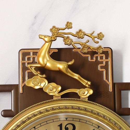 r新PLM式轻家奢挂钟客厅用时尚2025新款挂墙麓上免打孔中温度大气