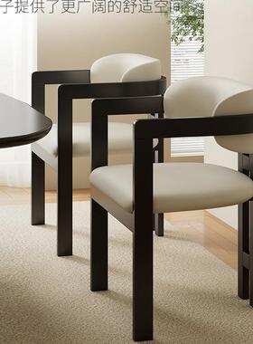 意式轻奢实酒木餐椅店CY-70832洽谈橡胶木靠背椅简约书房桌椅家用