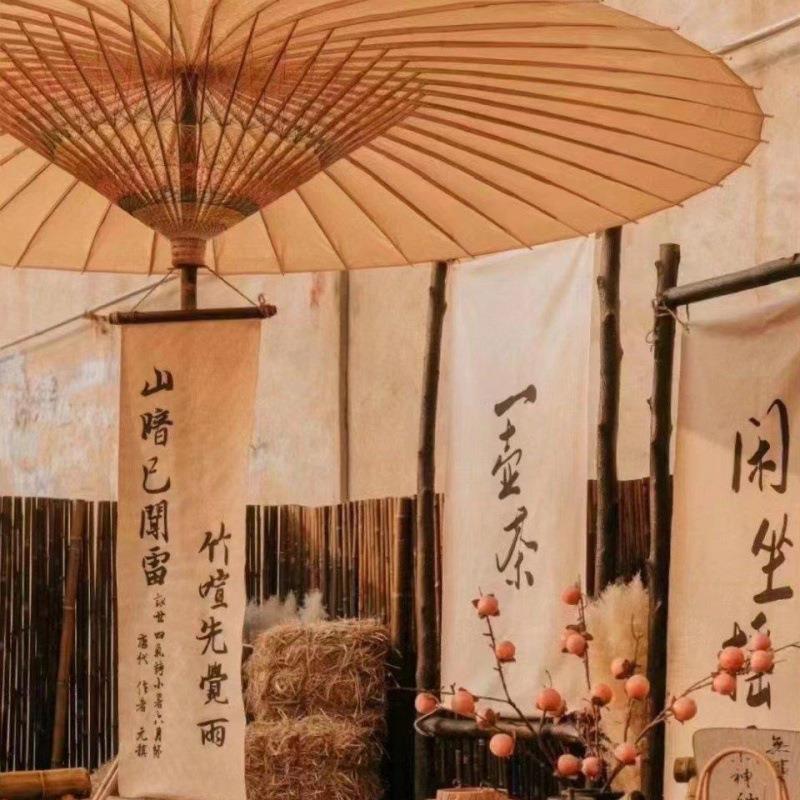 中式户外大油阳纸AL100931伞古风雨防遮庭大油纸伞复古院伞围炉煮