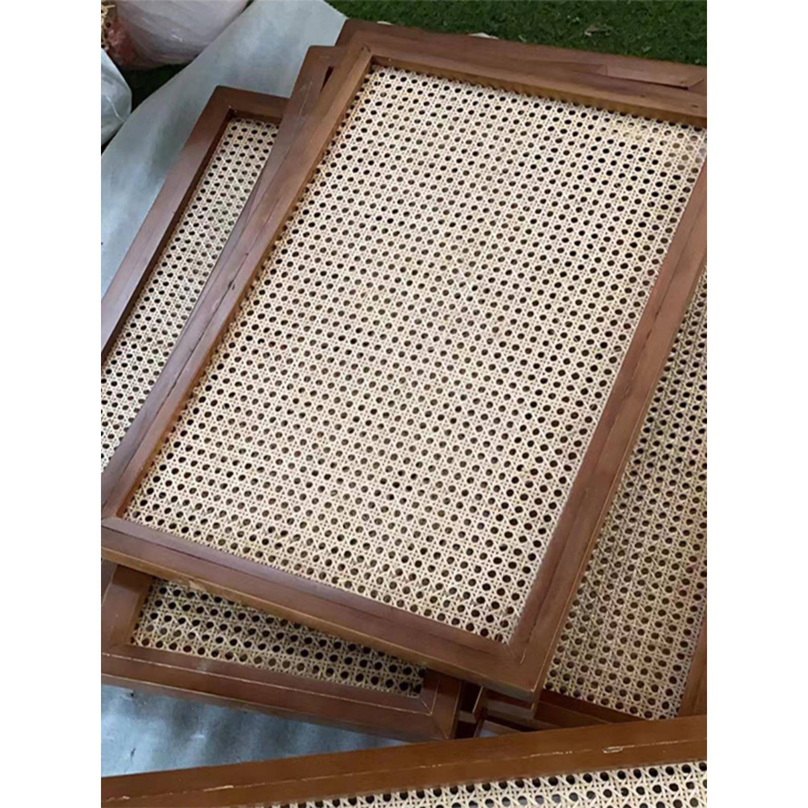 藤编角孔眼天然藤织F967MM65材料八吊顶柜子贴面饰席手工家具装镂