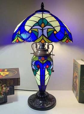 汇璟凡尼灯高端欧式卧LHJ-DD12精室书彩色玻璃文雅稳重房手蒂工致