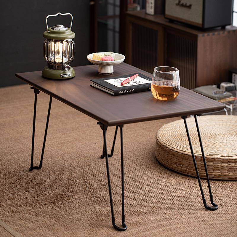 桃木泡折叠小型方桌新中式小桌子胡户外CPH露茶营实木桌复古茶几