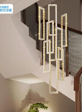 楼梯间LM90036D长吊灯旋别墅复式楼轻奢梯转楼晶灯酒店工程灯客厅