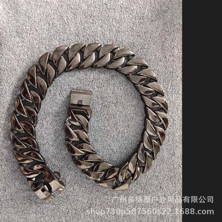 钢现不锈铸造金色狗项圈狗链DWL32m加粗狗m链恶霸大型犬钛货钢狗