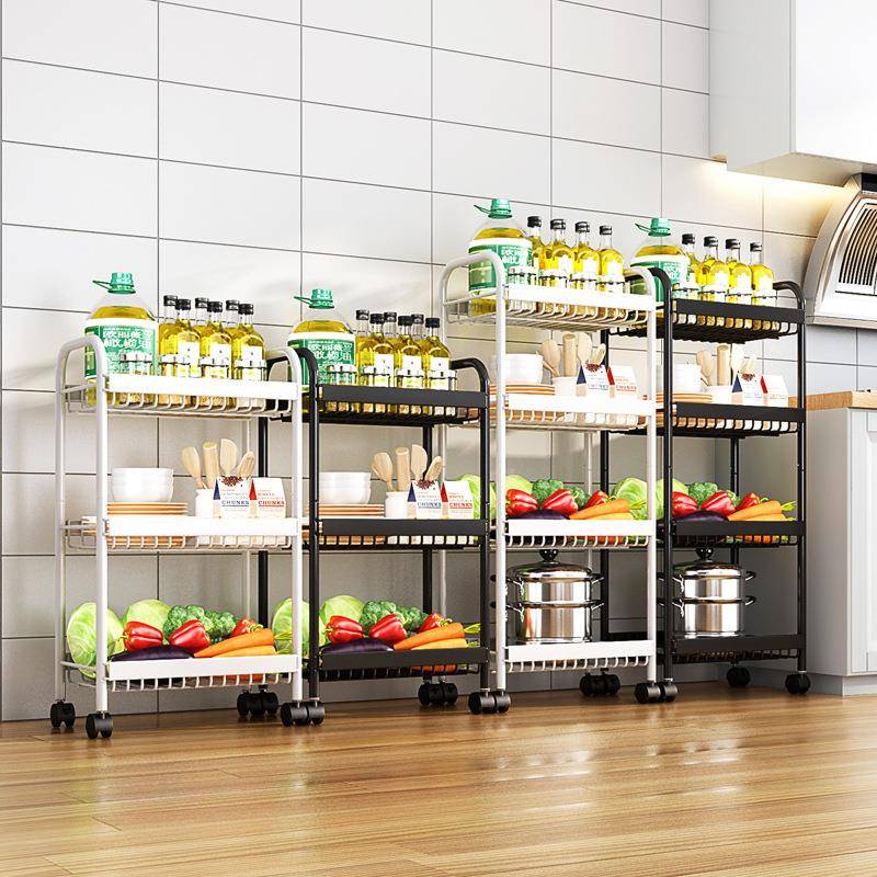厨置物架家用纳储架房RPU子落地收多层物用品大全小推车多功能蔬