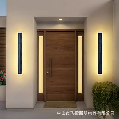 太阳能长条一体化壁侧灯户调大PDD26126外防水极简别墅门两可光