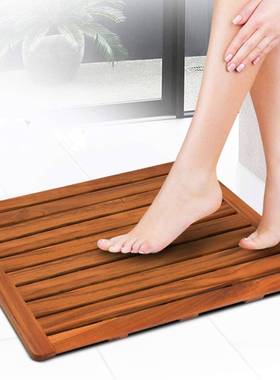防现货柚木浴室垫卫NZ561生浴缸间脚踏板用实木浴室水家防滑淋浴