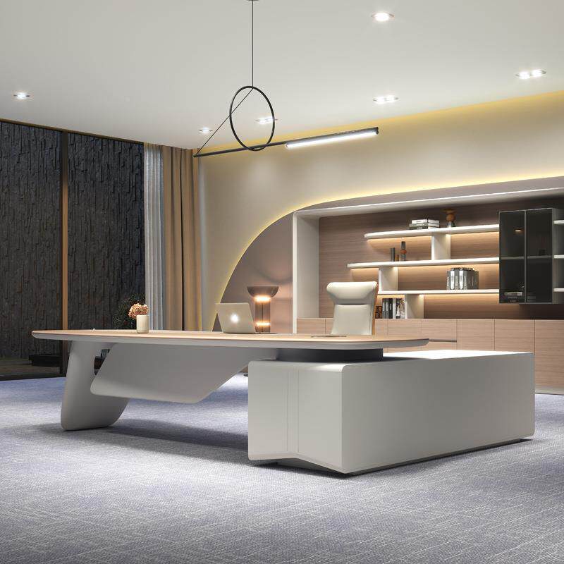 椅老板公桌简约现代领导公办公室桌轻奢办桌高档办总裁桌老0214板