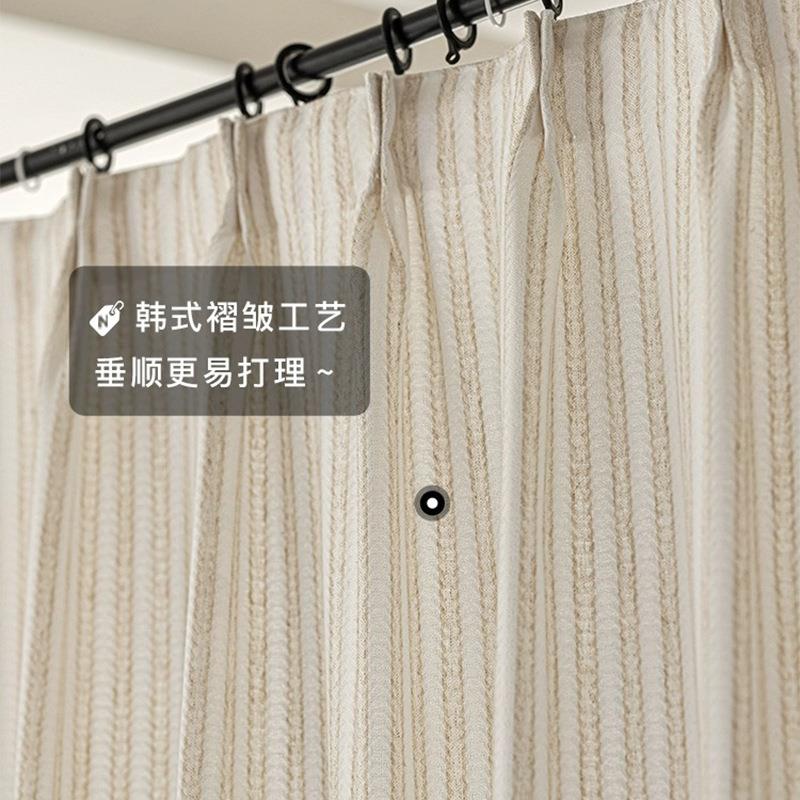 窗原阳木风稻穗亚麻纱帘窗纱透光不透人无品牌/单客挂棉麻窗纱厅