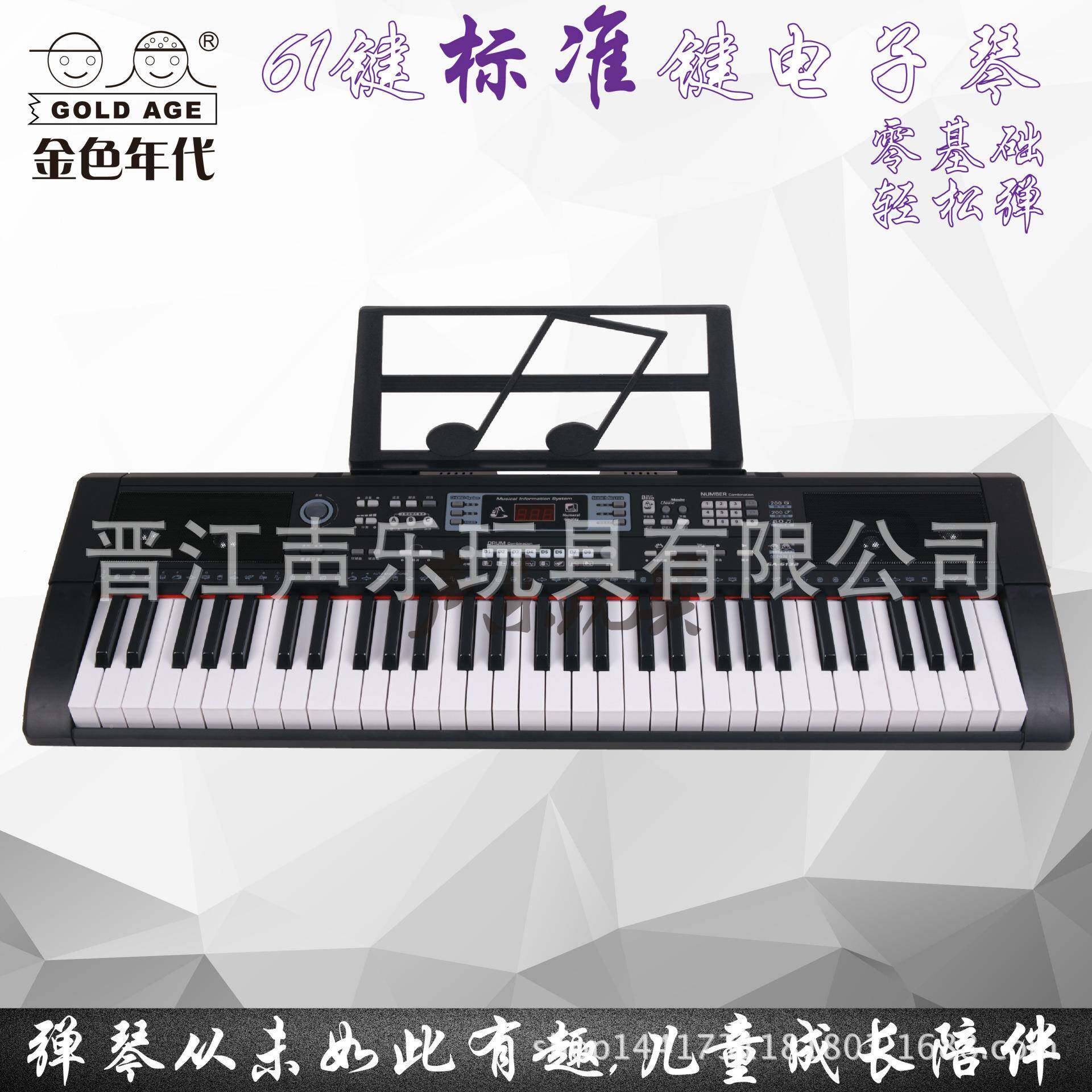 金色年代仿钢琴6键1键电子琴标准门键成人/儿童电子琴入无品牌/电