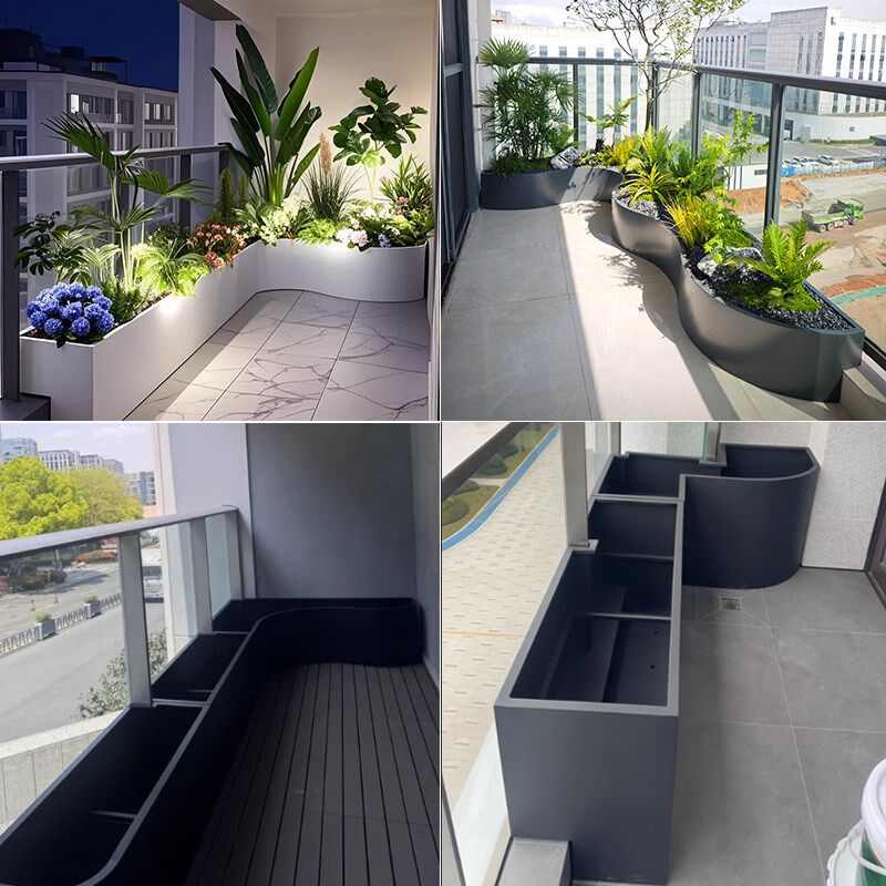 阳台花箱不锈钢定制室内造景花坛异型F转角花盆别墅庭院组合种植