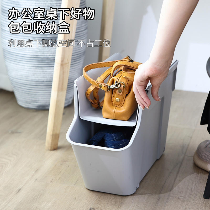 桌下书本收纳滑轮办公室工位分层小推G车置物架教室带轮书箱收纳