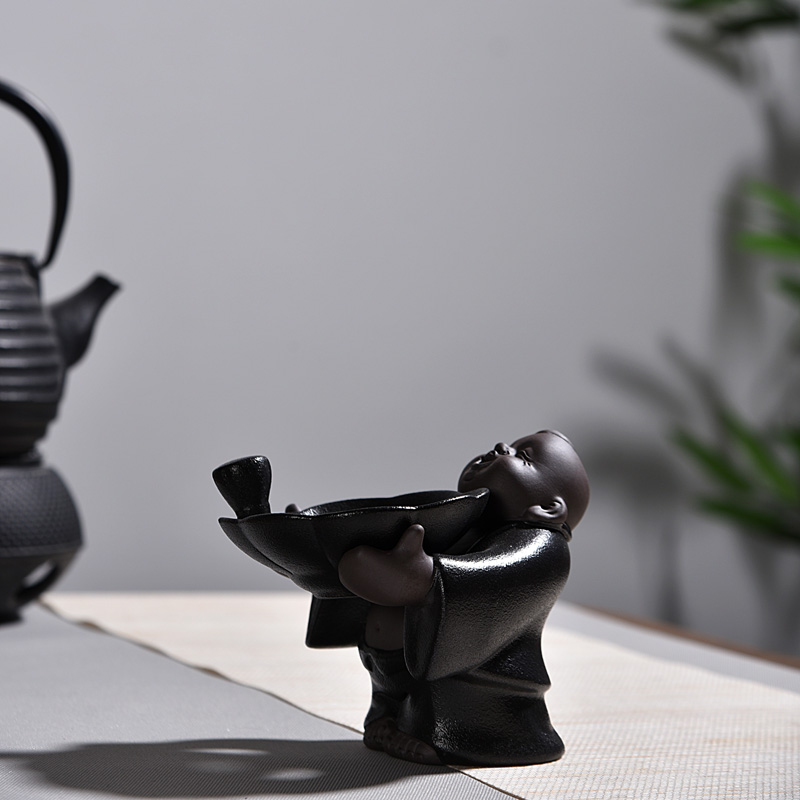 多功能茶宠c过滤网架日式黑釉陶瓷茶漏茶滤组 功夫茶具茶叶过滤器