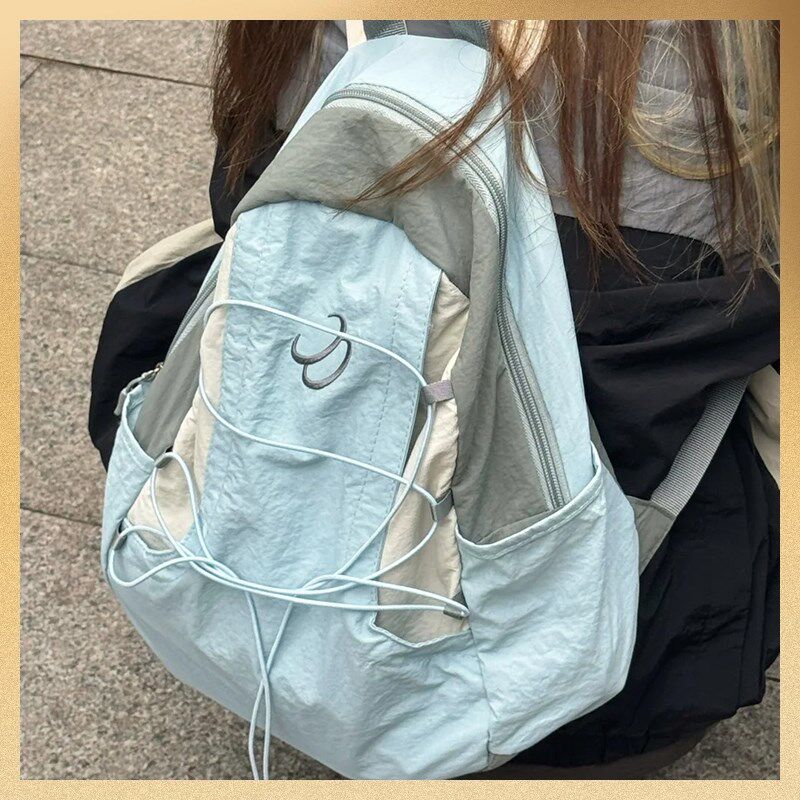 日单~帆布双肩包女2024新款潮大容量通勤包休闲旅游通勤上课背包