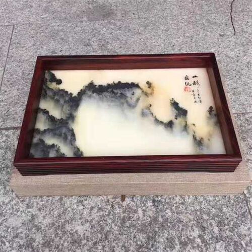 红酸枝镶大理石云石托盘都承盘 榫卯I结构红木茶托盘茶盘承文盘
