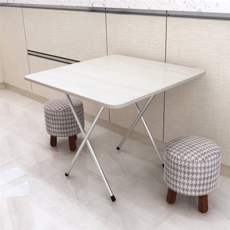 家用四人吃饭桌正方形桌子折叠餐B桌宿舍摆摊长方形黑色便携小桌