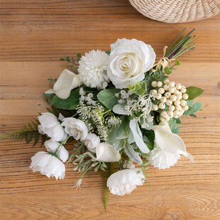 墙挂渡口听风雨手札仿真花家居设计婚庆手捧花束墙饰跨境CF01455
