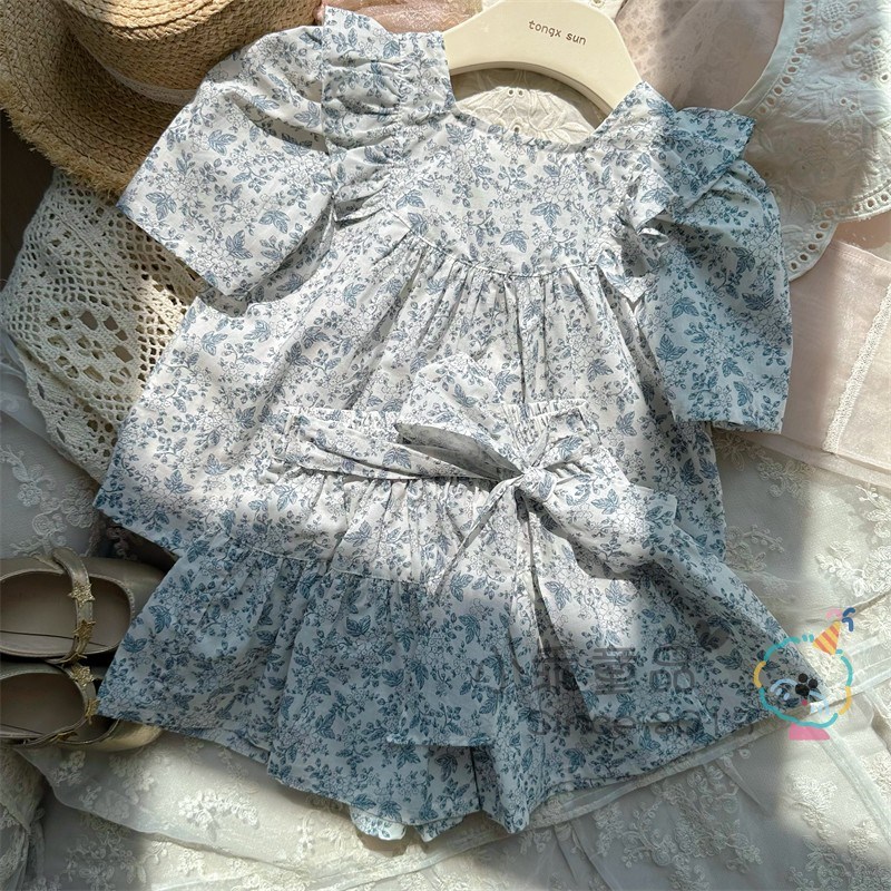 【这个花色太美!】女童夏季纯棉轻薄柔软碎花套装裙式短裤两件套