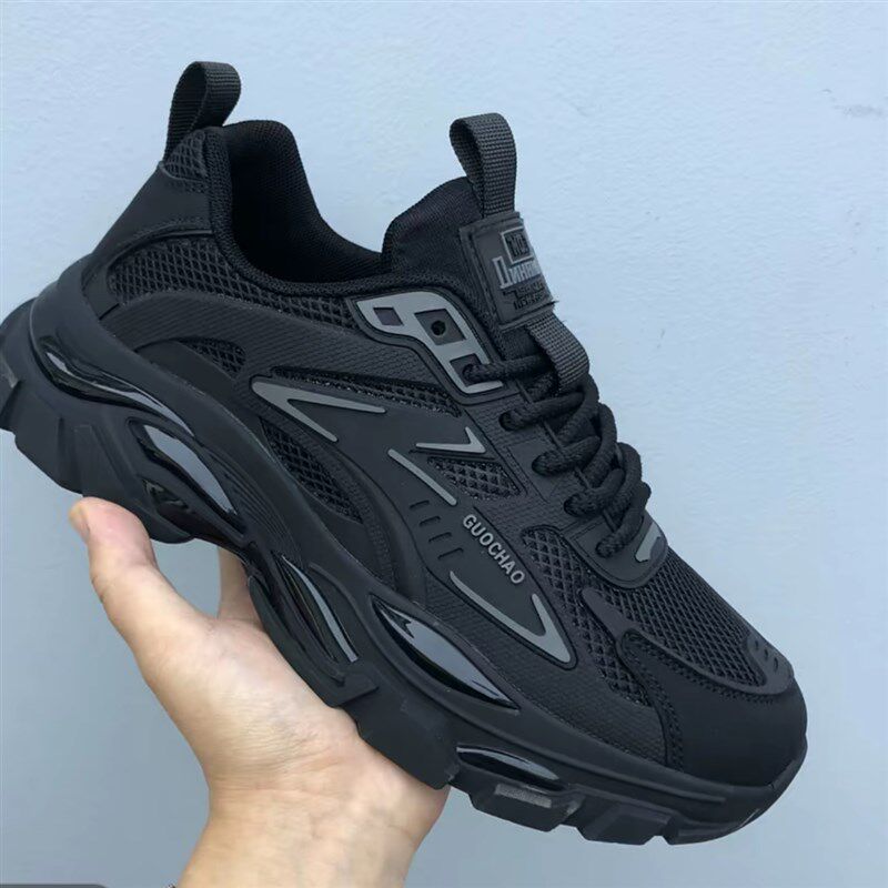 夏季新款老爹鞋网面透气厚底百搭休闲男鞋青年时尚系W带潮男运动