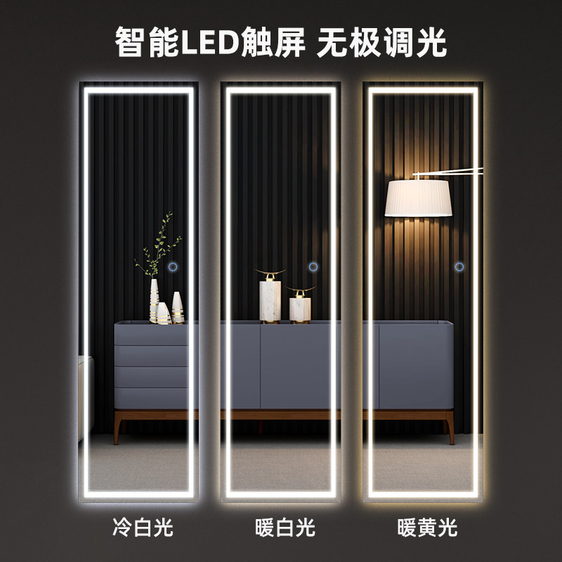 穿衣镜全身镜首饰柜收纳柜储物柜A衣帽间挂墙侧拉壁挂试衣镜子702