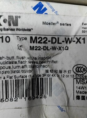 M22-DL-W-X1 伊顿穆勒 M22-DL M22 德国进口绿色按钮头白色22mm