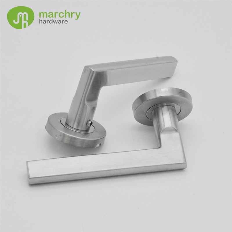 304拉丝不锈钢室内卧室门锁 046空心扁管简约门锁执手 仿精铸拉手