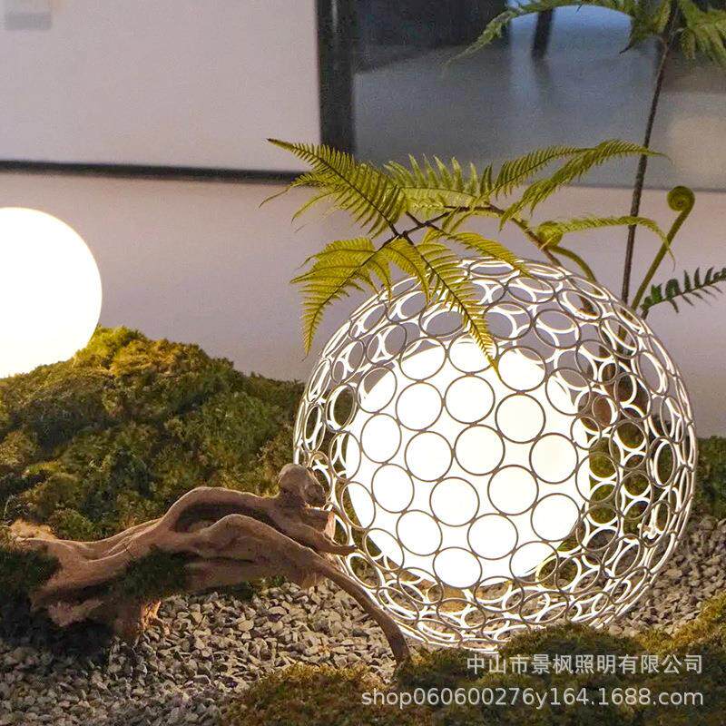 蒲公英灯户外庭院花园草坪灯公园广场景观太阳能缕空球插地灯灯球