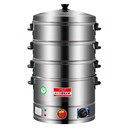 欣琪不锈钢三层电蒸锅商用大容量电蒸桶电蒸炉包子机电蒸笼蒸包炉