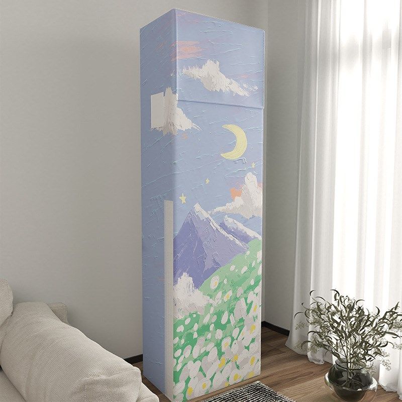 小清新油画方柜机罩开机不取空调套防尘套室内立式空调罩防尘罩子,收纳整理,餐桌罩,淘宝优惠券,粉丝福利购,淘宝优惠卷