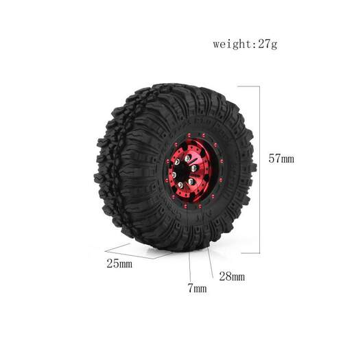 1/18 TRX4M路虎烈马1.0英寸轮胎轮毂 攀爬车铝合金轮毂 SCX24 FMS