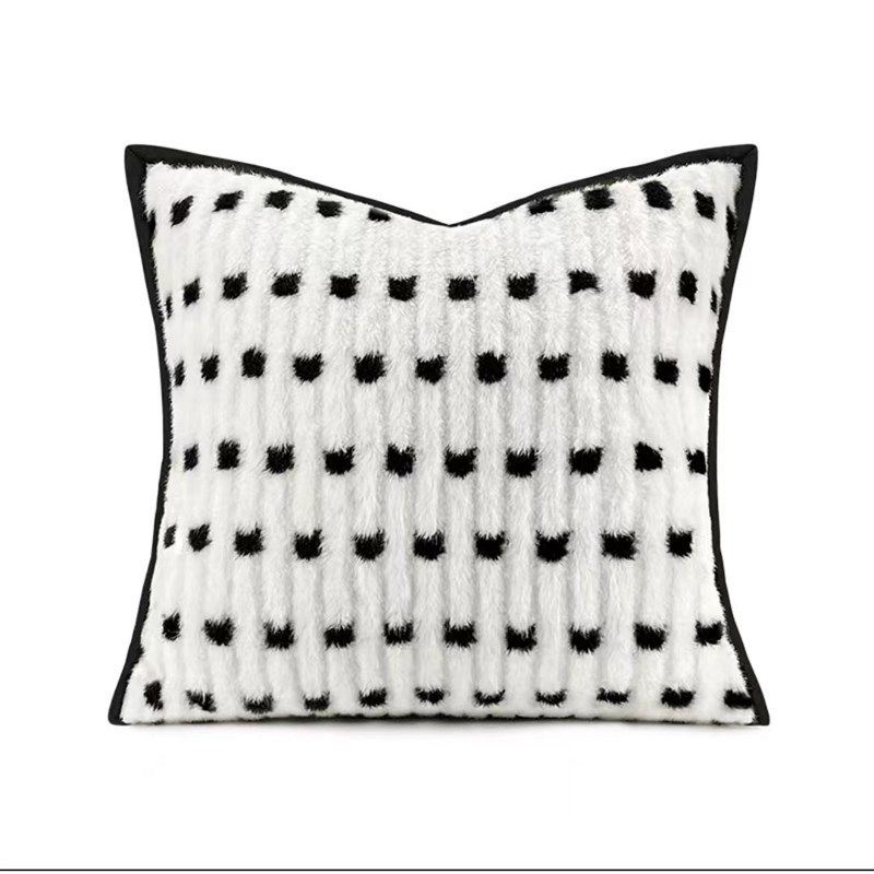 样板房客厅抱枕轻奢简约现代软装沙发靠垫方枕样板间酒店黑白抱枕