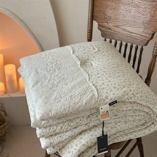 法式 用 碎花针织棉春秋被子被芯双人加厚冬被单人可机洗一体被四季