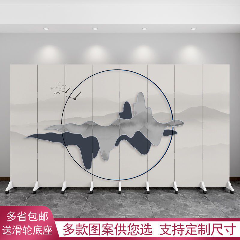 屏风隔断墙卧室酒店办公室简约现代折叠移动N纯白色活动可推拉折