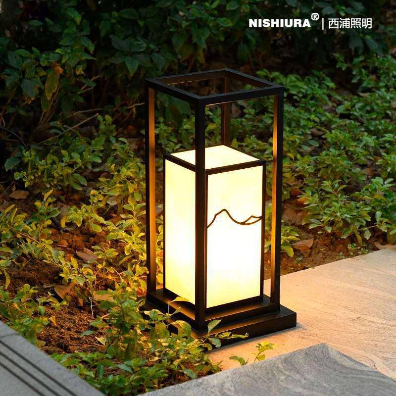 太阳能草坪灯户外防水草地庭院灯新中式别墅花园景观立柱灯柱头灯