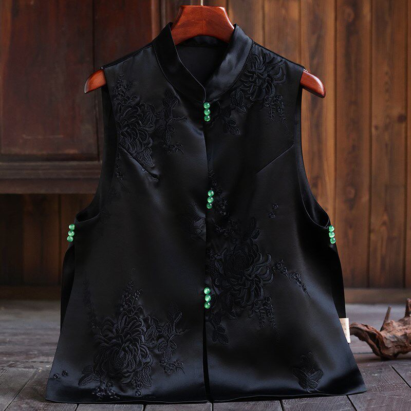 女装2025新款旗袍汉服中式马甲中国风刺绣上衣轻奢高级感唐装背心