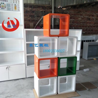 木烤漆格子艺术方格工艺样展示柜框框鞋包展台架相册陈列书柜通透