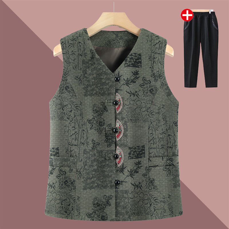 老年人女装春款马甲奶奶马夹国风坎肩背心老人妈妈外穿太太外套薄