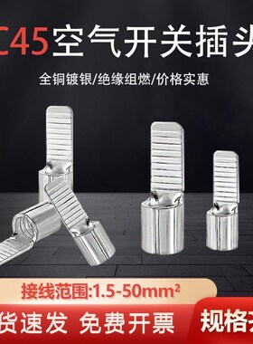 C45空气d开关端子紫铜接头断路器钎片铜鼻子冷压接线端子规格齐全