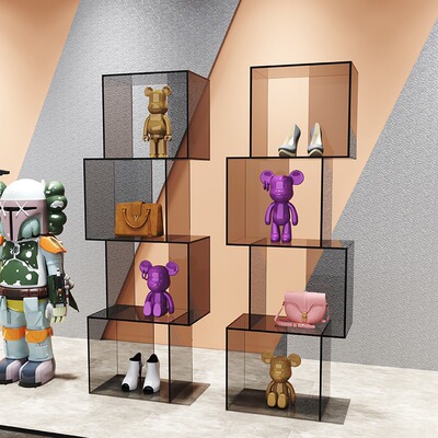商场鞋包展示架亚克力陈列架展示柜服装店橱窗装饰道具多层置物架