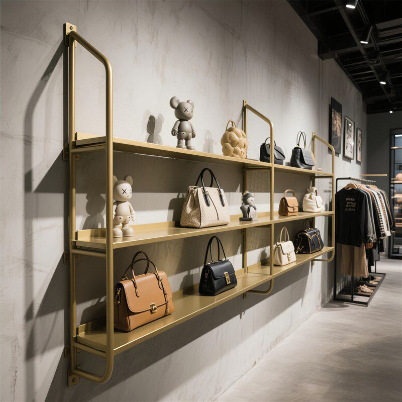 服装店鞋包展示架上墙壁挂架女装店铺专用上墙置物架服饰品装饰架