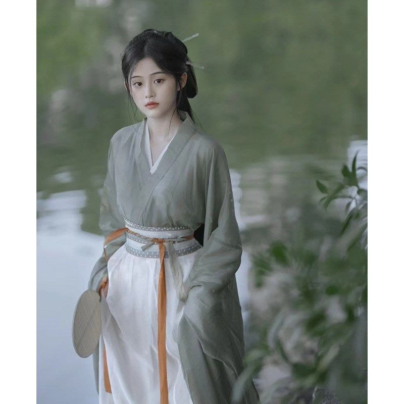 汉服与凤行女魏晋制南北朝古风交领齐腰古装清冷风仙气舞蹈演出服
