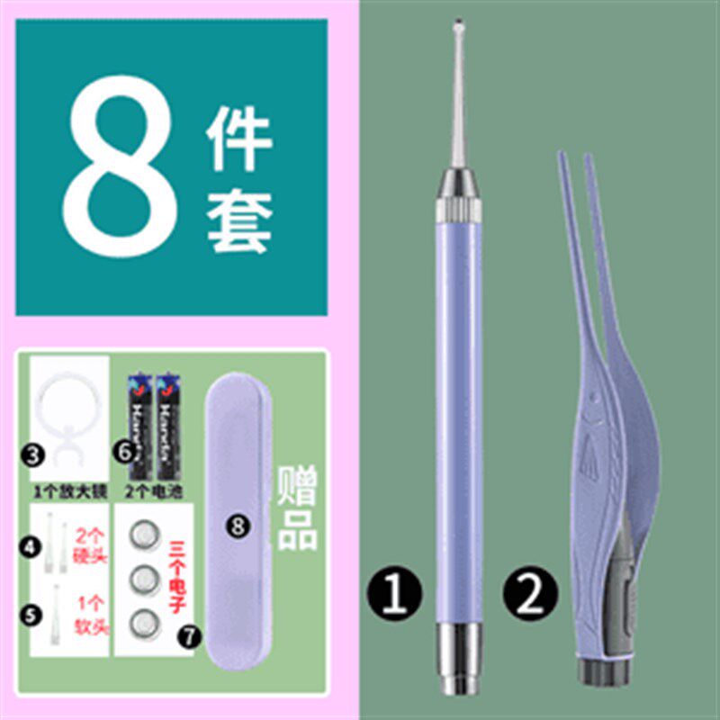 【下单立减50】儿童发光挖耳z勺耳镊采耳工具套装宝宝挖耳勺ZP